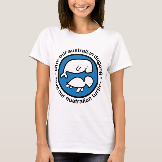 Spara våra dugong & sköldpaddor tee (Framsida)
