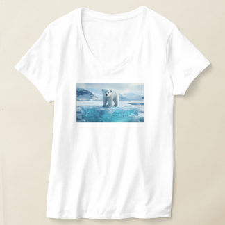 Spara Våra glaciärer - Polar Björn på isblått hav T Shirt