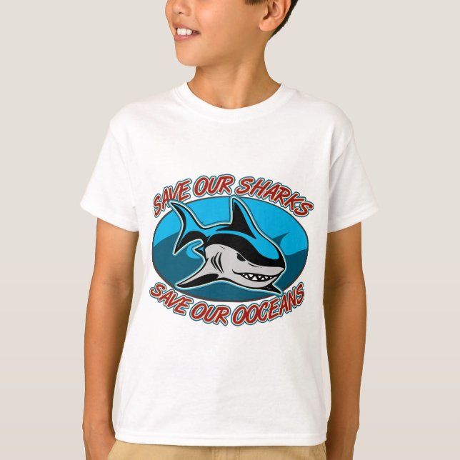 Spara våra hajar t-shirt (Framsida)
