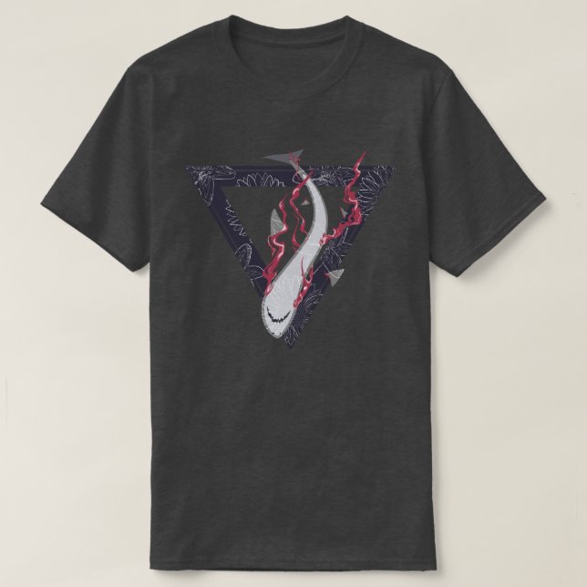 spara våra hajars SOS-blommigt triangel T Shirt (Design framsida)