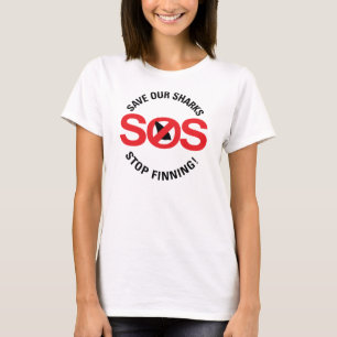 Spara våra hajstoppFinning kvinna grundläggande T Shirt