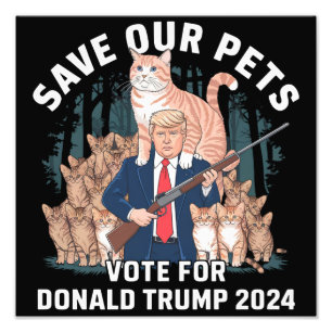 Spara Våra Husdjur 2024 President Trump Politisk Fototryck