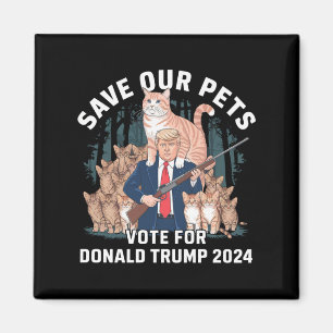 Spara Våra Husdjur 2024 President Trump Politisk Magnet