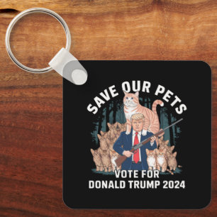 Spara Våra Husdjur 2024 President Trump Politisk Nyckelring