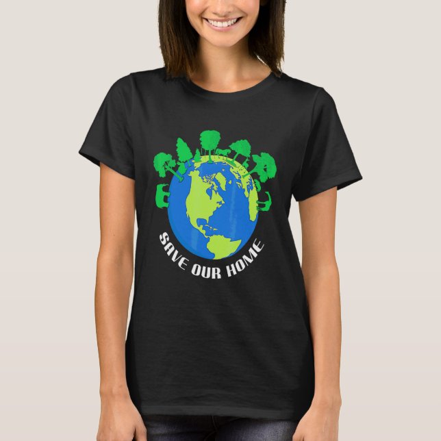 Spara Våra husdjur Träd skyddar Spara World Timme T Shirt (Framsida)