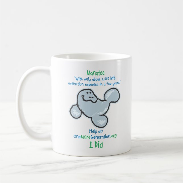 Spara våra Manatees Kaffemugg (Vänster)
