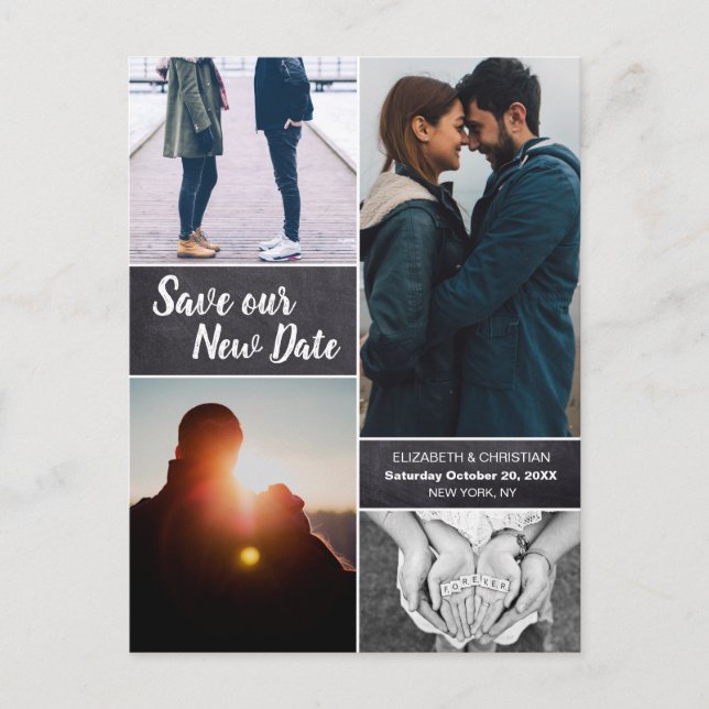 Spara våra nya Bröllop-vykort med modernt samvete Meddelande Vykort (Framsida)