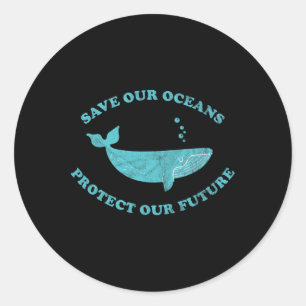 Spara våra oceaner - Jorddagsgåva Runt Klistermärke