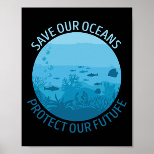 Spara våra oceaner skyddar vår framtida jorddag i poster