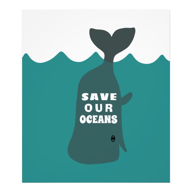 Spara våra oceaners miljökonst Whale Kids Fototryck (Framsidan)