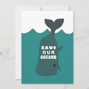 Spara våra oceaners miljökonst Whale Kids Inbjudningar