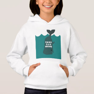 Spara våra oceaners miljökonst Whale Kids T Shirt