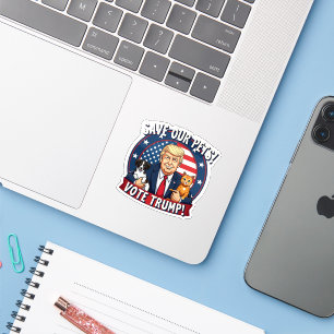 Spara våra sällskapsdjur: Trumpump Pets for Trump Klistermärken