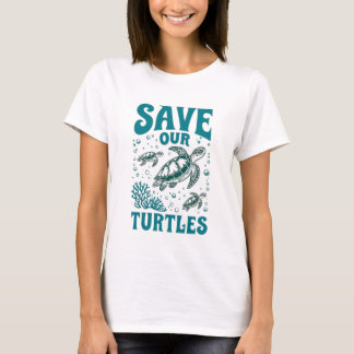 Spara våra sköldpaddor konserveringstryck t-shirt