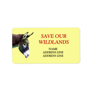Spara våra Wildlands 1 - amerikanSouthwestburroen Adressetikett