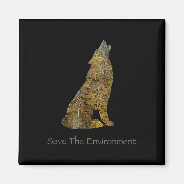 Spara Vargen Environment Silhouette Environmental Magnet (Framsidan)