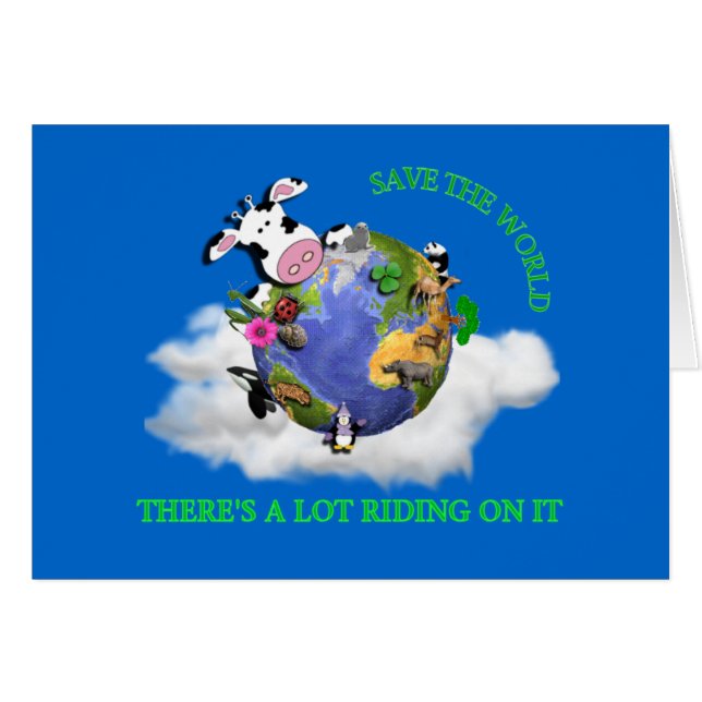 Spara världen hälsningskort (Framsidan Horizontal)