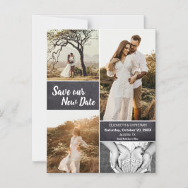 Spara vårt Bröllop-foto av nydatum Ändra datum Magnetisk Inbjudningskort
