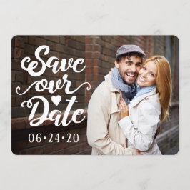 Spara vårt datum Bröllop | Handskrivna skripthjärn Inbjudningar