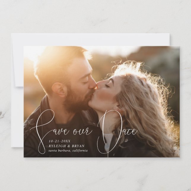 Spara vårt datum Förfinat Linjer utjämnade pennstr Inbjudningar (Framsida)