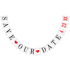 SPARA VÅRT DATUM: PERSONLIG BRÖLLOP VIMPLAR