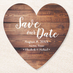 Spara vårt datum Träutskrift Bröllopsförmånen Underlägg Papper