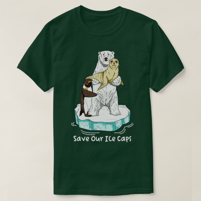 Spara Vårt isområde krymper den globala uppvärmnin T Shirt (Design framsida)