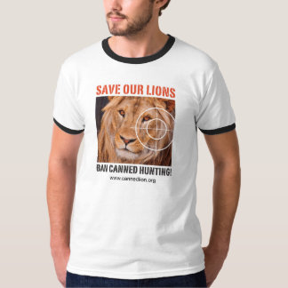 Spara vårt lejon - förbjuda på burk jakt - manar t-shirt
