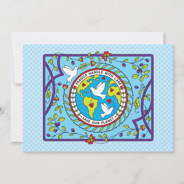 Spara vårt planetkort 7 x 5 tum (Framsida)