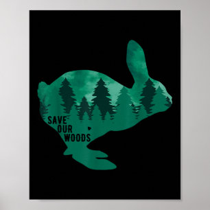 Spara Vårt Skogen-miljöskyddskorabbit Nat Poster