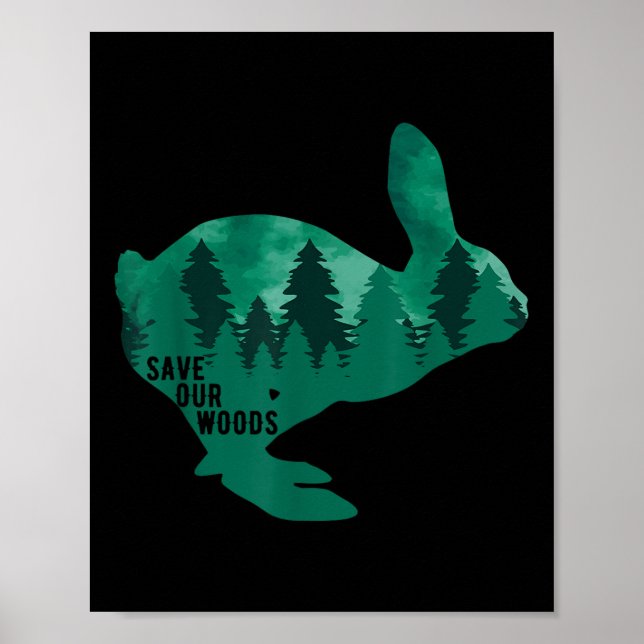 Spara Vårt Skogen-miljöskyddskorabbit Nat Poster (Framsidan)