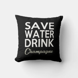 Spara Vatten Drick Champagne Kudde
