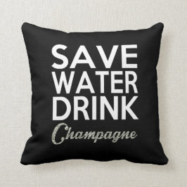 Spara Vatten Drick Champagne Kudde