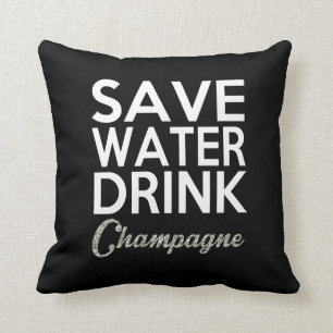 Spara Vatten Drick Champagne Kudde