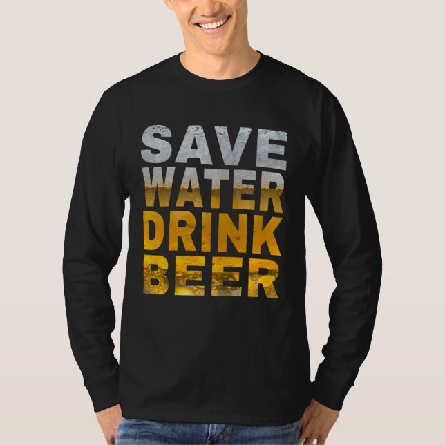 Spara Vatten Drick Öl Sägande Vårledighet och Bach T Shirt (Framsida)