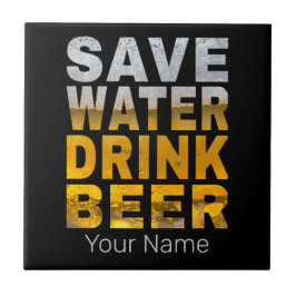Spara Vatten Drick Öl Tecken för Sällgubbe Party Kakelplatta