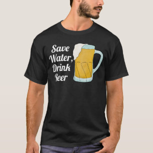 Spara Vatten Drink Beer Citote Funny Watercolor Bl T Shirt