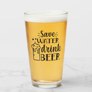 Spara Vatten Drink Beer Glaskopp