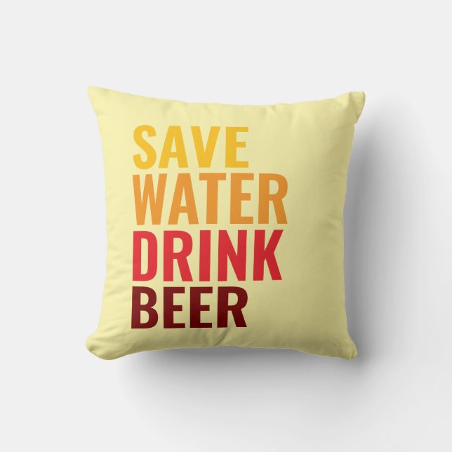 Spara Vatten Drink Beer Kudde (Framsida)