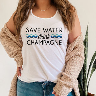 Spara Vatten, Drink Champagne Linne Med Racerback