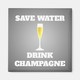 Spara vatten drink champagne magnet