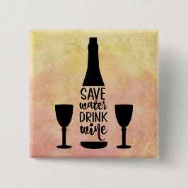 Spara Vatten Drink Vin Black Flaska 2-glasögon Knapp