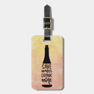 Spara Vatten Drink Vin Black Flaska Silhouette Bagagebricka