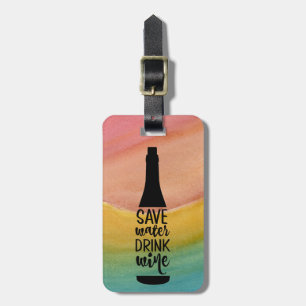 Spara Vatten Drink Vin Black Flaska Silhouette Bagagebricka
