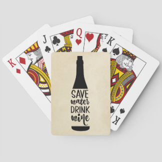 Spara Vatten Drink Vin Black Flaska Silhouette Casinokort