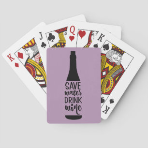 Spara Vatten Drink Vin Black Flaska Silhouette Casinokort
