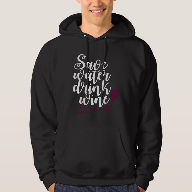Spara Vatten Drink Vin Drinker Drinker Hoodie (Framsida)