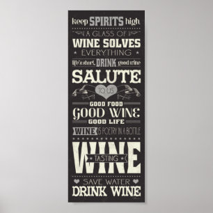 Spara Vatten Drink Vin Poster