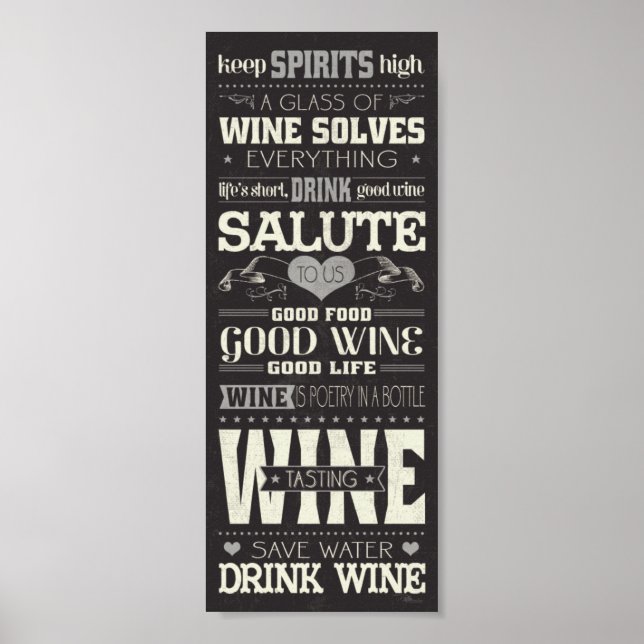 Spara Vatten Drink Vin Poster (Framsidan)
