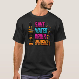Spara Vatten Drink Whiskey Drinking Shot Manar Kvi T Shirt